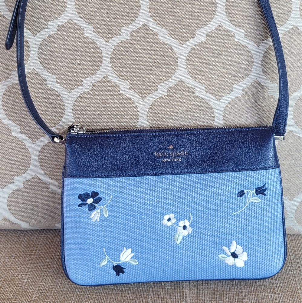 Kate Spade Blue Floral Crossbody Bag